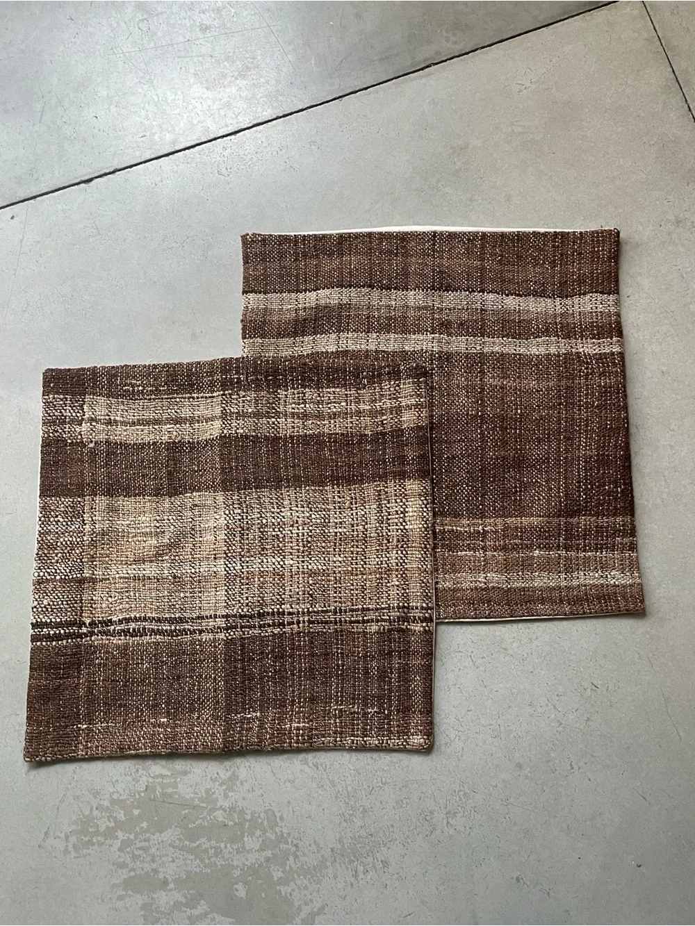 Pair of Wool Plaid 24” Pillow Covers Amber Interiors